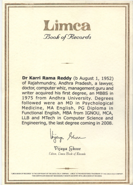 limca record certificate